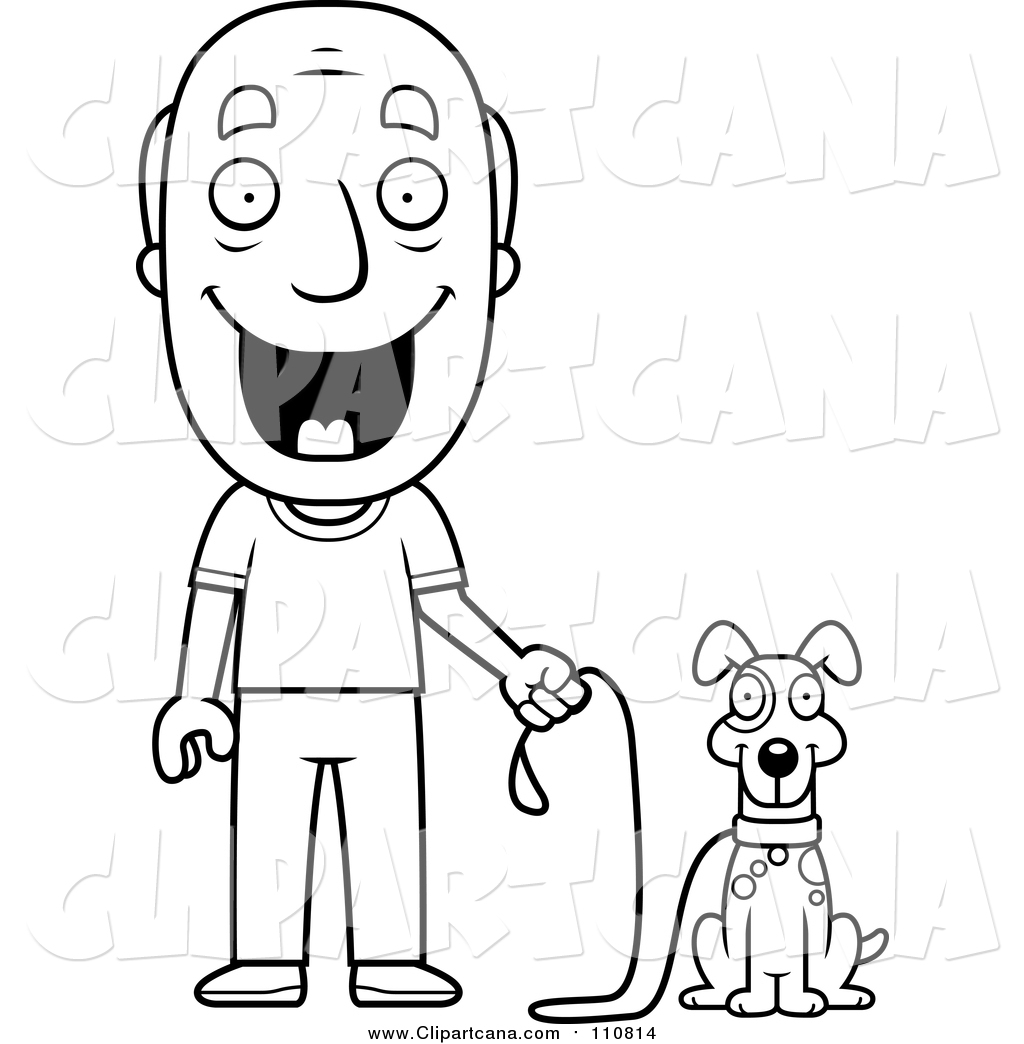 1024x1044 Cartoon Clip Art Of A Lineart Happy Senior Man Ready To Walk His