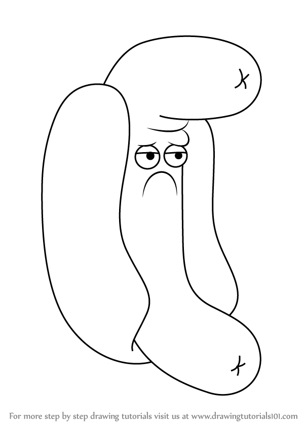 600x846 Learn How To Draw Hot Dog Person From Uncle Grandpa (Uncle Grandpa