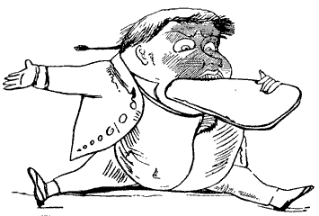 355x240 Public Domain Images 049 Cartoon Of A Fat Man Eating A Sandwich