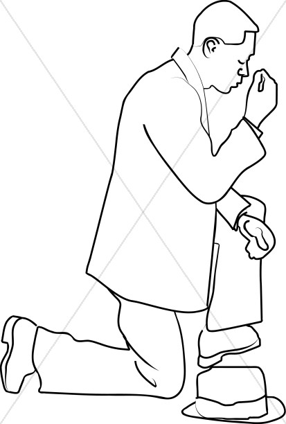 413x612 Man On A Knee In Prayer Prayer Clipart