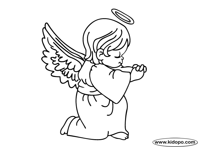 630x470 Praying Angel Coloring Page