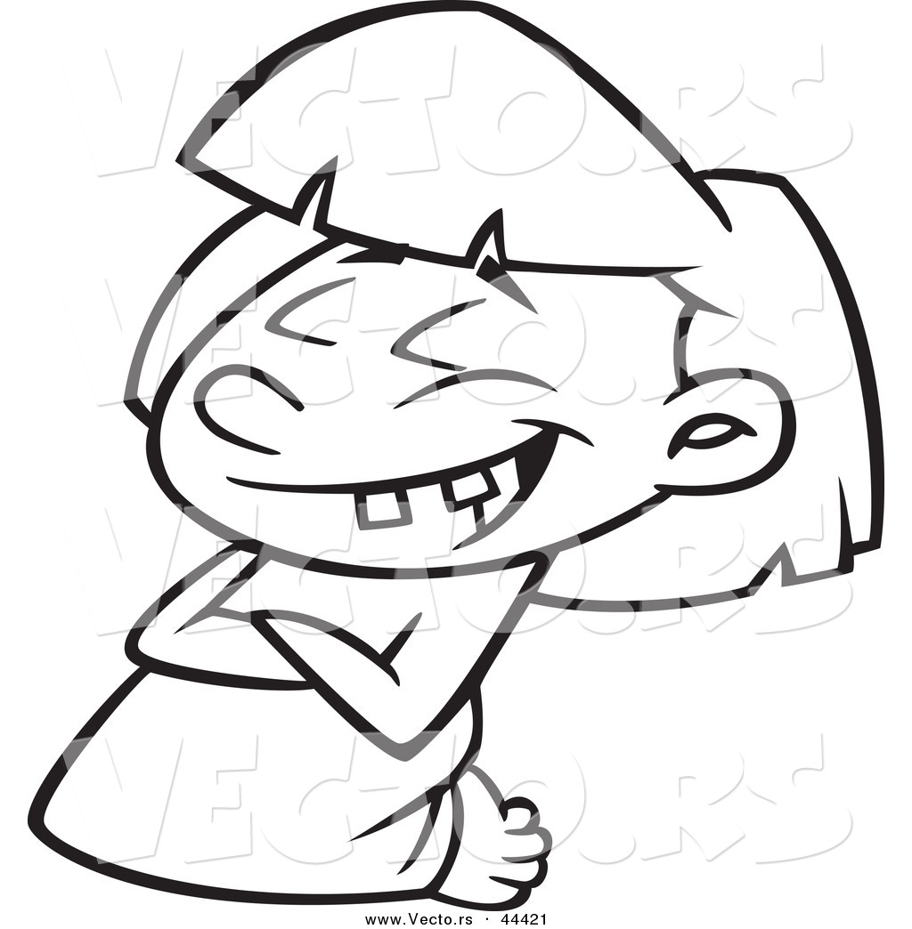 1024x1044 Vector Of A Laughing Cartoon Girl Kneeling In Prayer