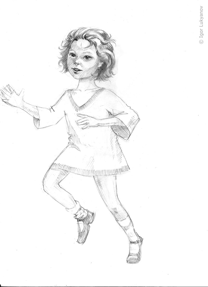 800x1101 Running Girl Sketch