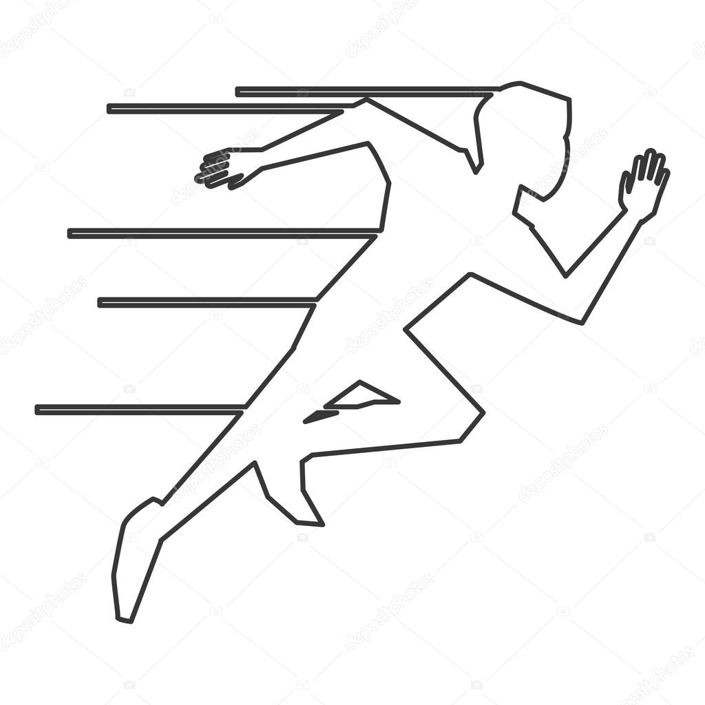 1024x1024 Person Running Outline Stock Vector Jemastock
