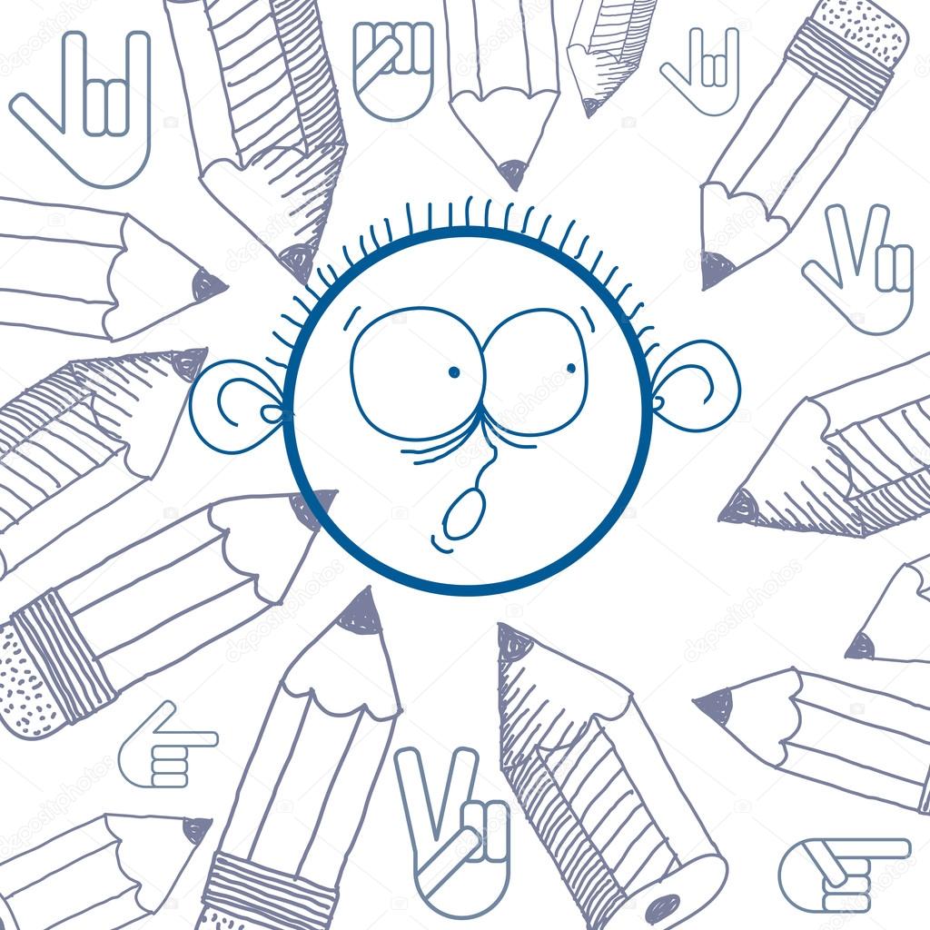 1024x1024 Drawing Of Personality Face Stock Vector Ostapius