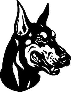 233x300 Personalized Dog's Name Doberman Vinyl Decal Sticker 5 12 Inch