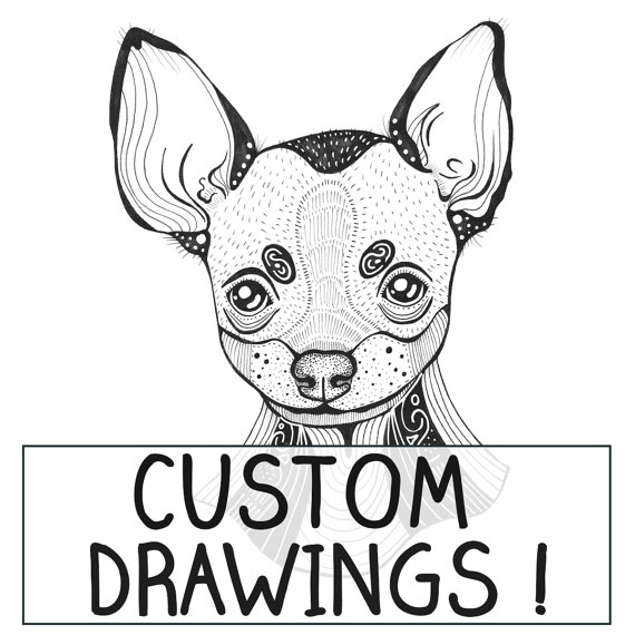 570x570 Custom Personalised Dog Illustration