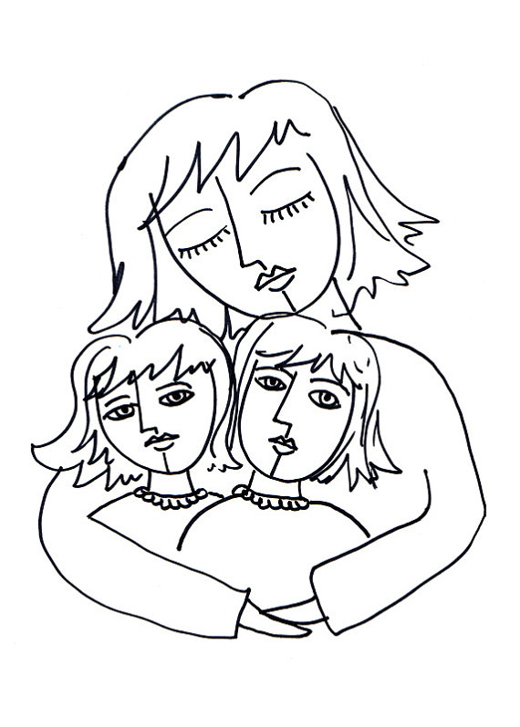 570x797 Personalized Family Ornament Caricature Custom Family Portrait