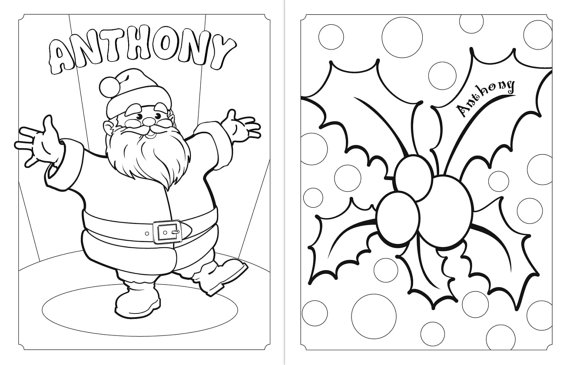570x365 Personalized Holiday Coloring Book. A Custom Christmas