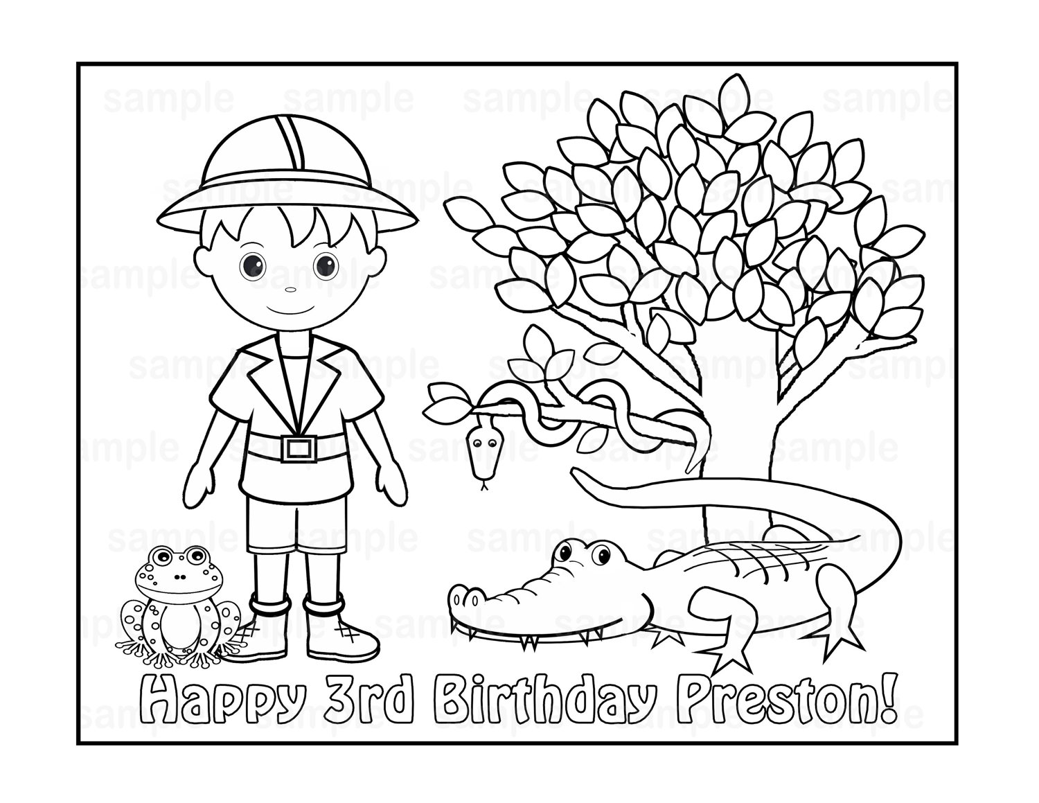 1500x1159 Personalized Printable Safari Jungle Girl Boy Birthday Party