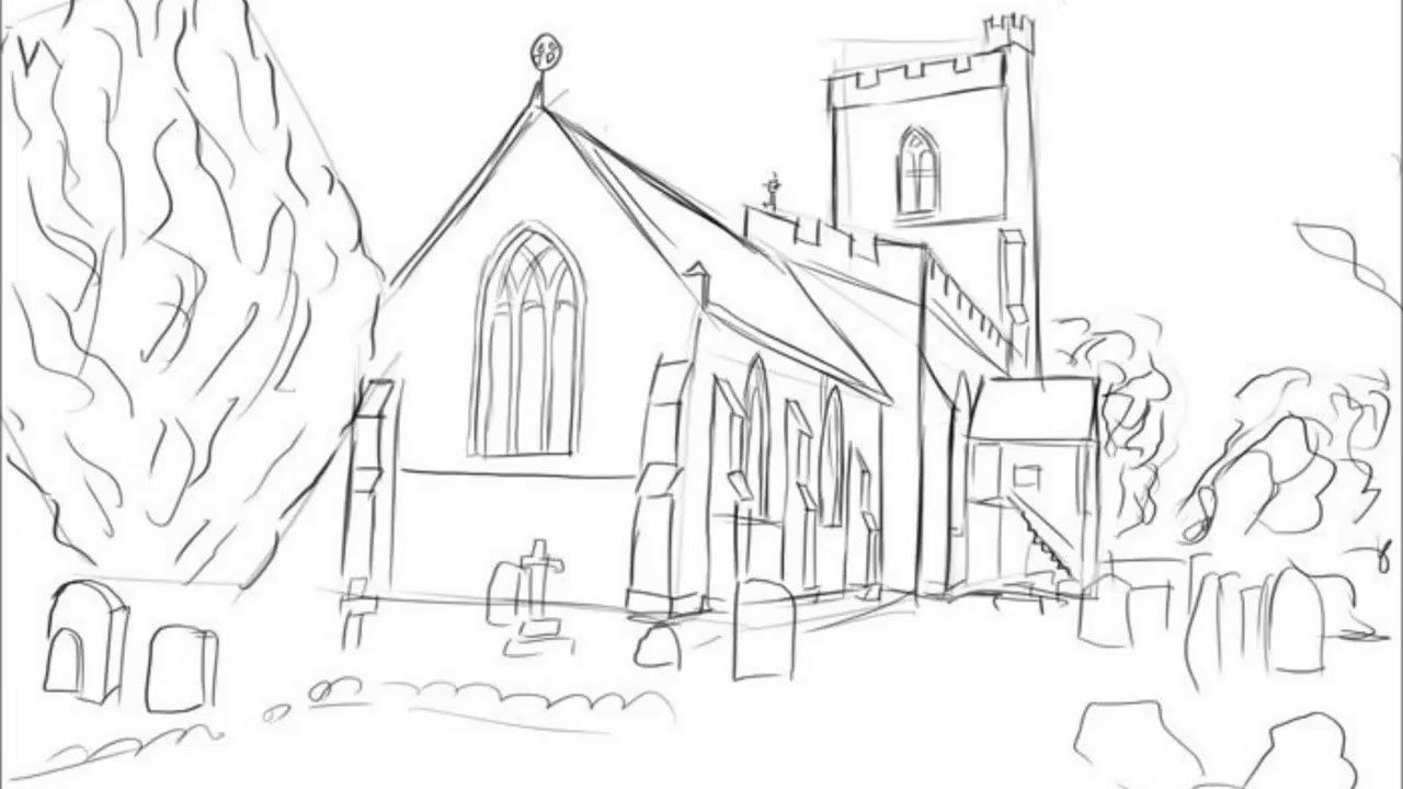 1280x720 How To Draw A Church