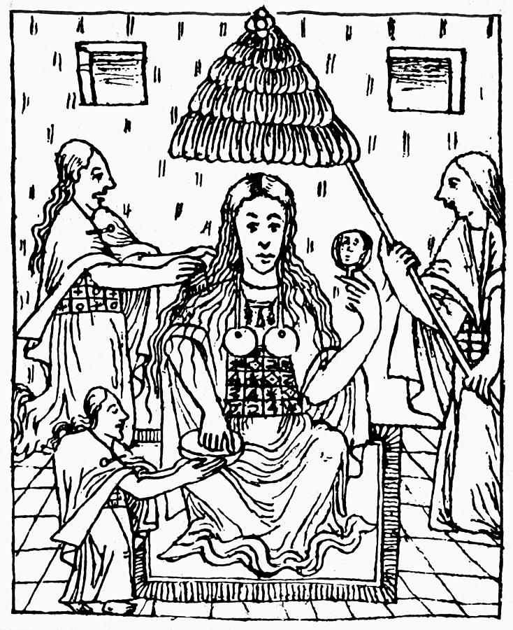 734x900 Peru Inca Women Drawing By Granger