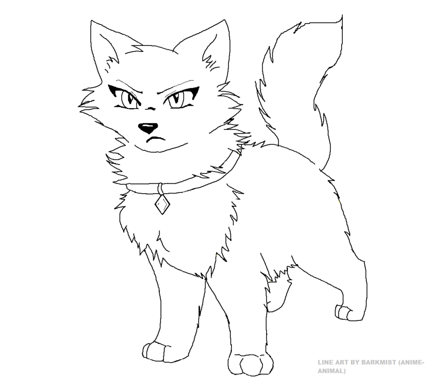 900x773 Pet Cat Line Art By Anime Animal