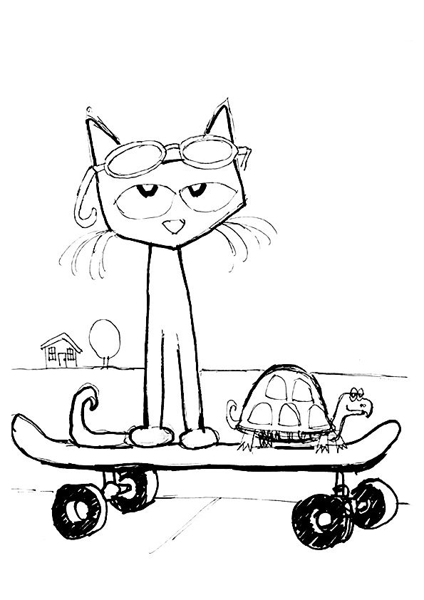 595x842 Print Coloring Image Cat, School And Kindergarten
