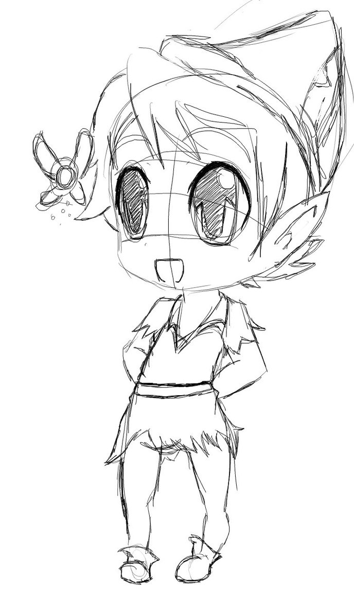 688x1162 Peter Pan Chibi Sketch By Angelpink7