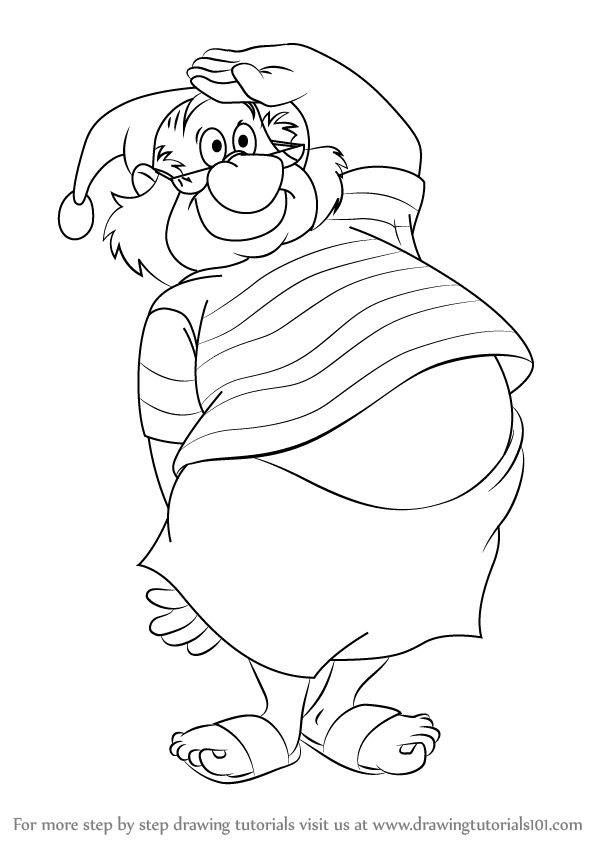 598x844 Learn How To Draw Mr. Smee From Peter Pan (Peter Pan) Step By Step