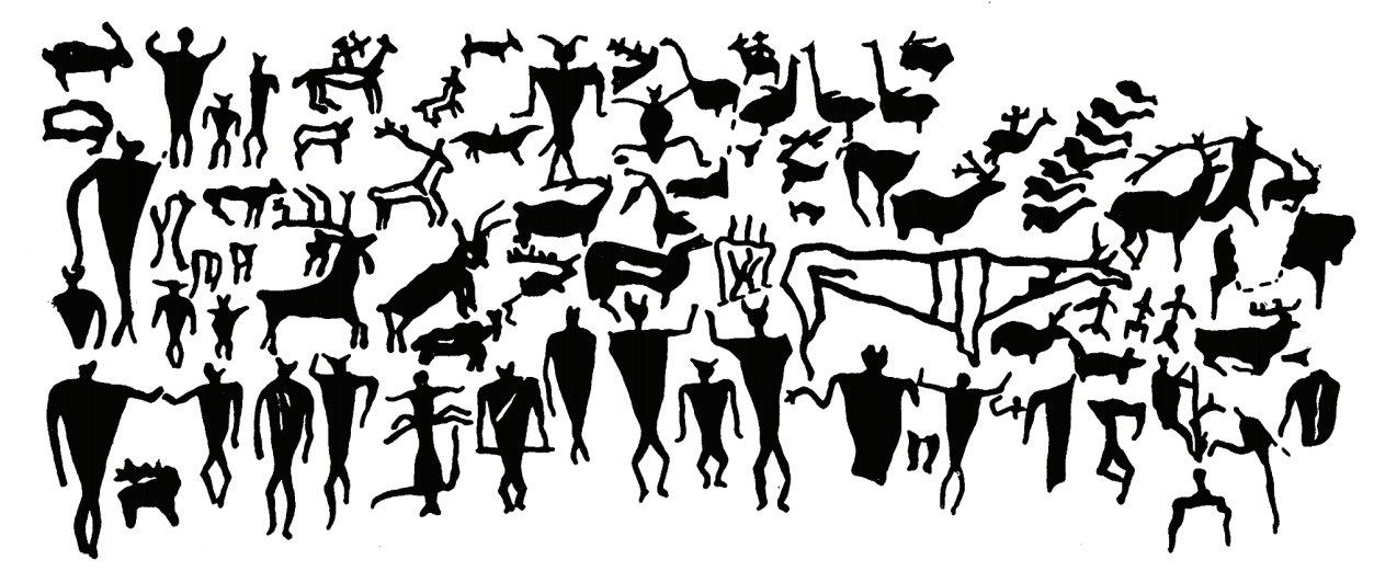 1253x521 Baikal Petroglyphs In Siberia, Russia Original Art