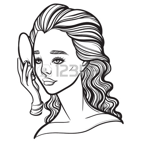 450x450 Beautiful Vector Illustration A Girl And A Mask. Phantom