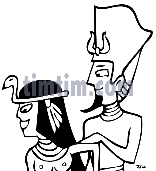 509x556 Free Drawing Of An Egyptian Pharaoh Amp Wife Bw From The Category