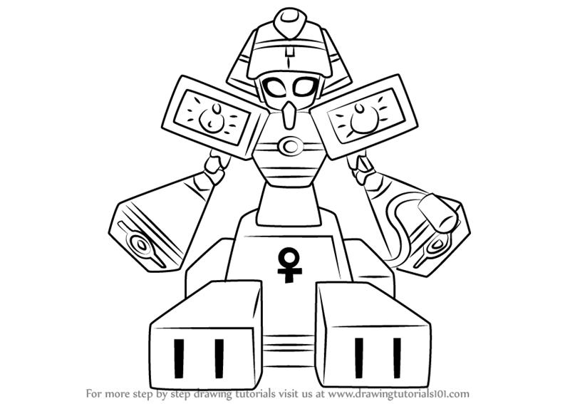 800x567 Learn How To Draw King Pharaoh From Medabots (Medabots) Step By
