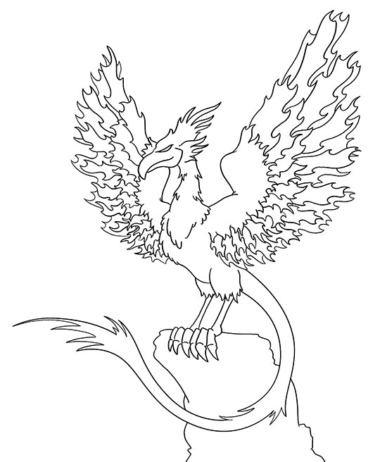 540x656 Cartoon Phoenix Step By Step Drawing Lesson