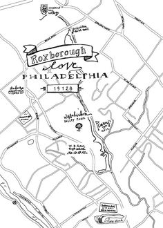 236x330 Manayunk Hand Drawn Map Philadelphia Maps Main