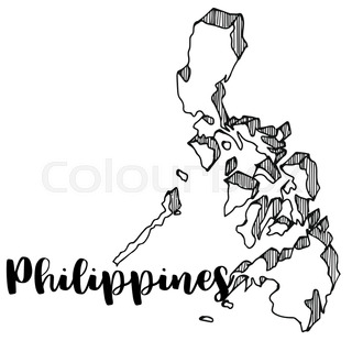 320x320 Hand Drawn Of Philippines Map, Vector Illustration Stock Vector