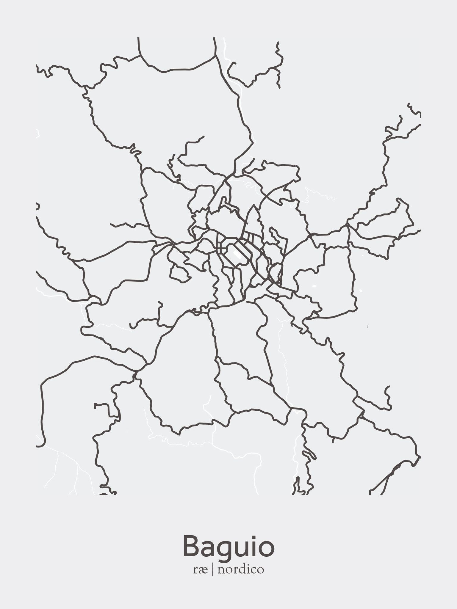 1536x2048 Baguio City, Philippines Map Print Maps Philippine