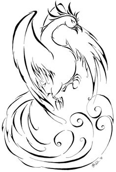 236x348 Realistic Phoenix Bird Drawings