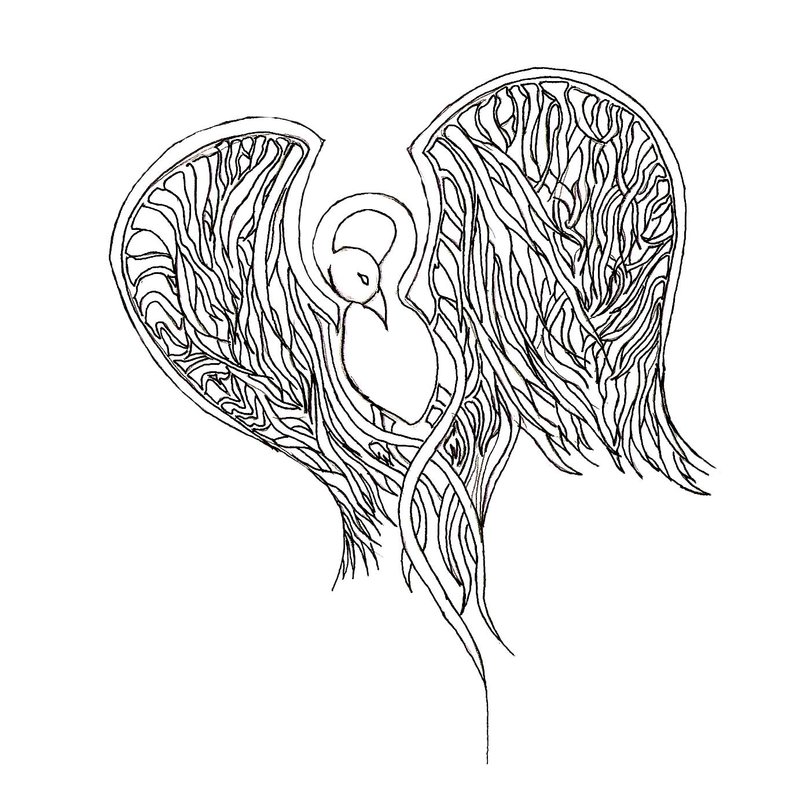 800x794 Phoenix Lineart By The Raven Tenken