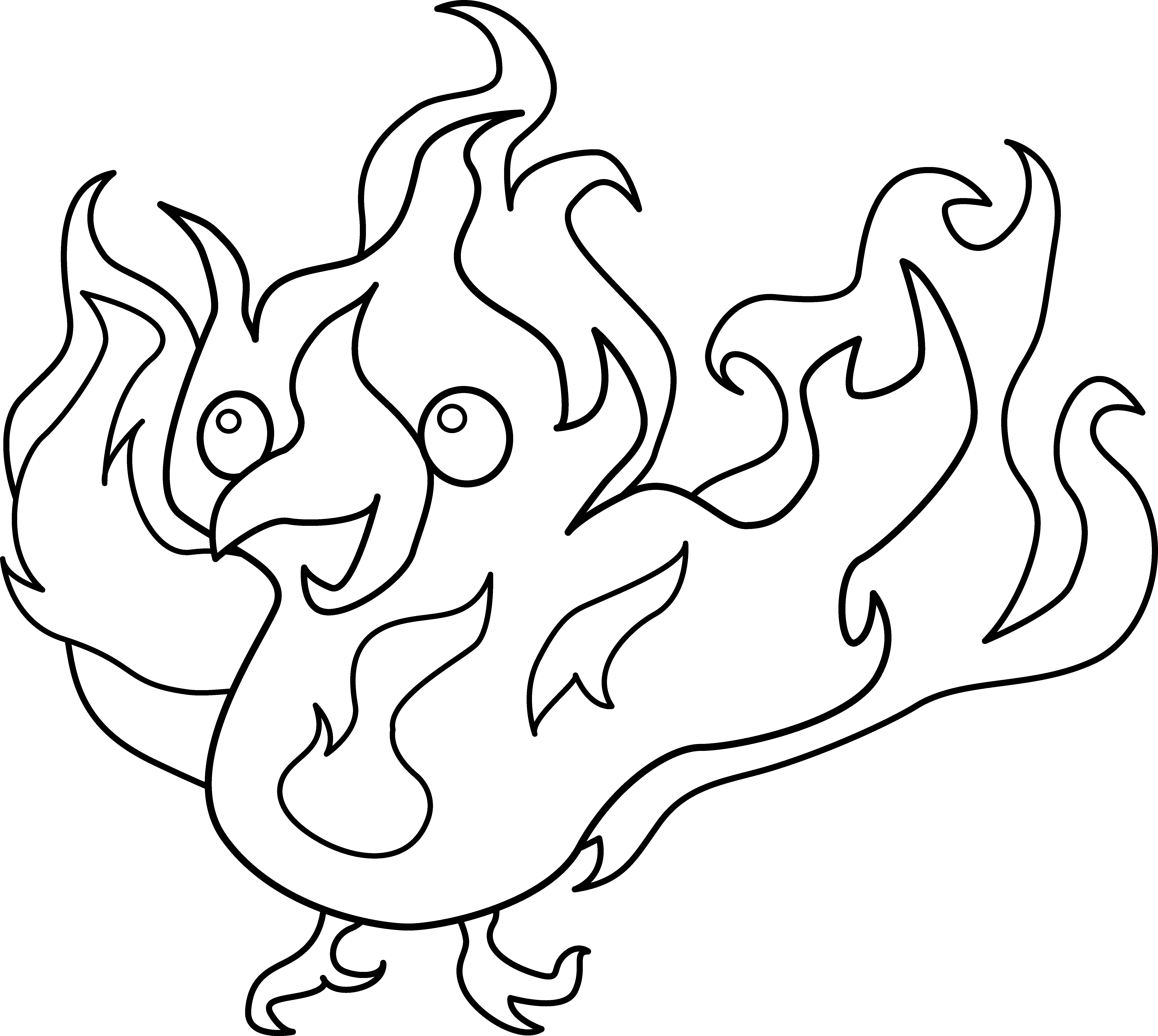 6269x5607 Cute Phoenix Bird Line Art