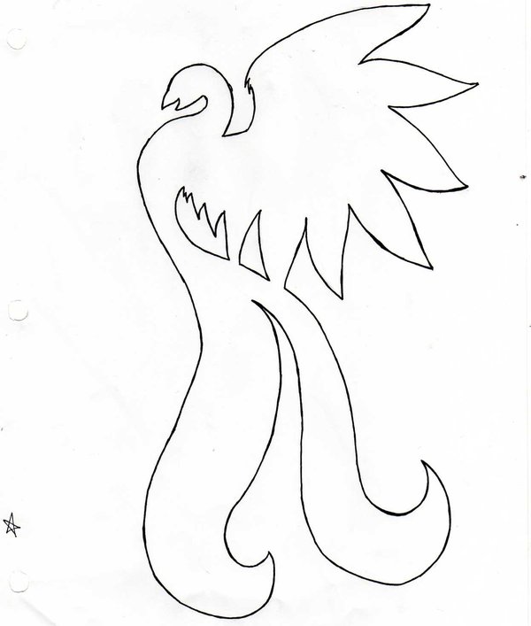 600x707 Phoenix Outline By Emotionalhobocore