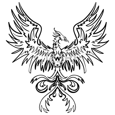 Phoenix Outline Drawing at GetDrawings | Free download