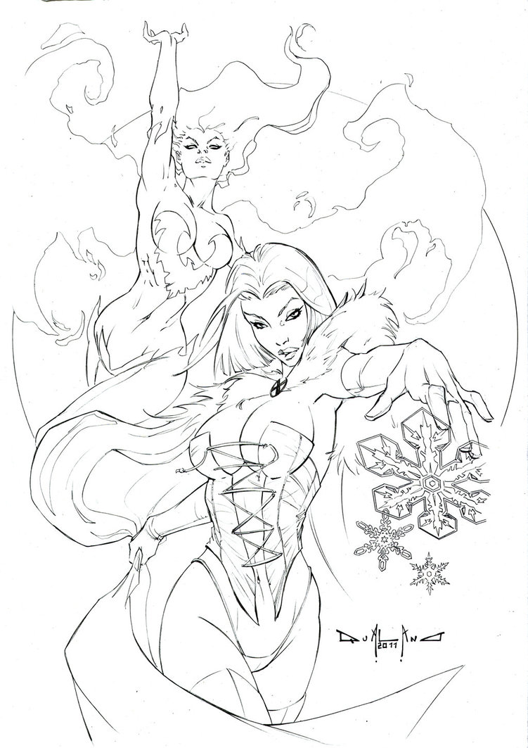 751x1063 Phoenix And Emma Frost Pencil By Qualano