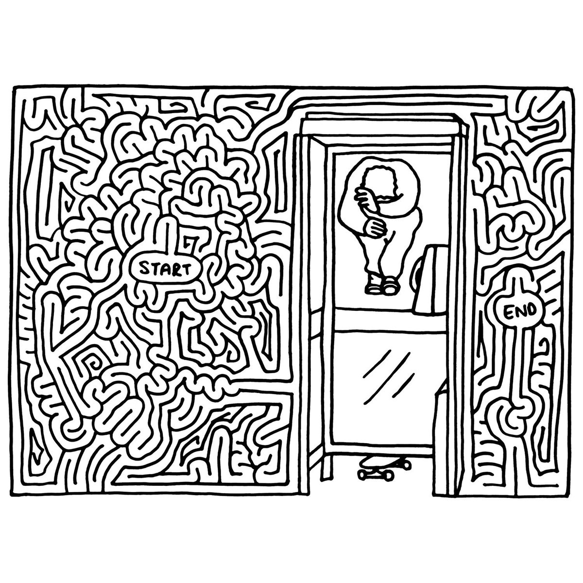 1200x1200 I Draw Mazes On Twitter Hippy Jump Through A Phone Booth Window