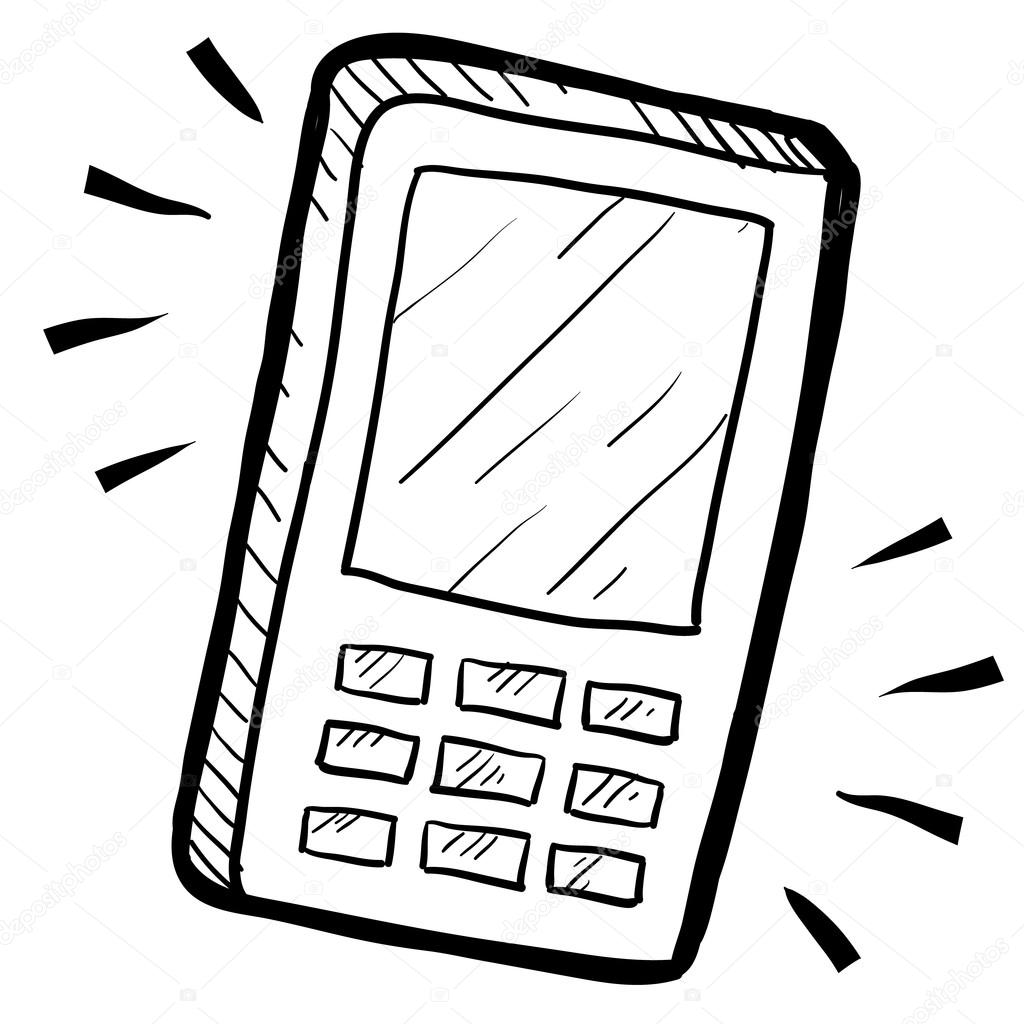 1024x1024 Mobile Phone Sketch Stock Vector Lhfgraphics