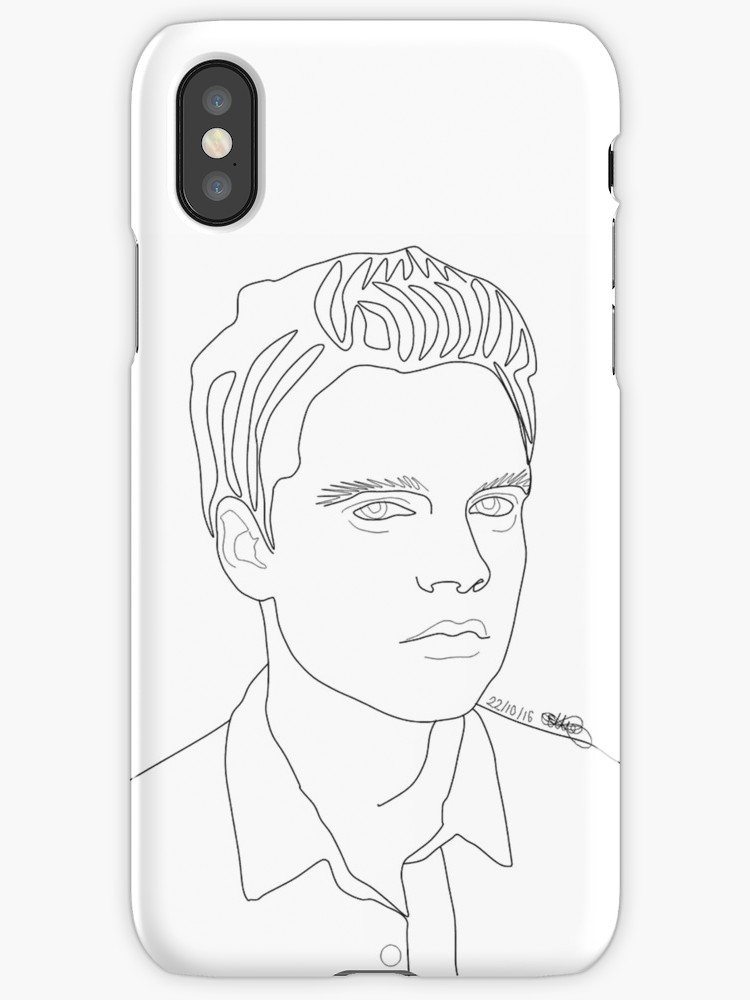 750x1000 Sebastian Stan Line Drawing Iphone Cases Amp Skins By Ellie