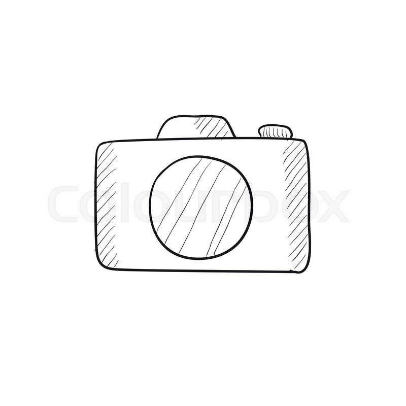 800x800 Camera Vector Sketch Icon Isolated On Background. Hand Drawn
