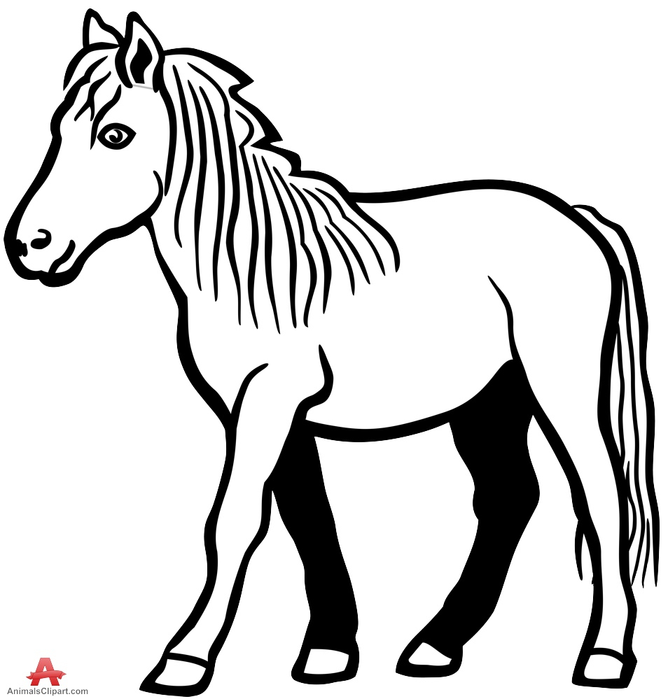 954x999 Outline Drawing Of A Horse Drawing Outline Of Horse In Black