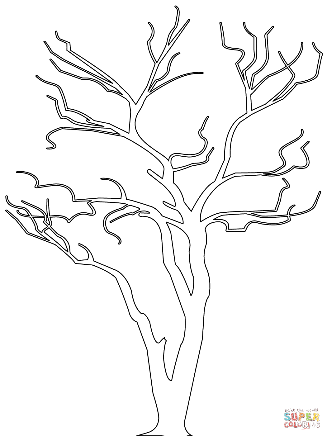 1050x1400 Outline Drawing Of A Tree Bare Tree Outline Coloring Page Free