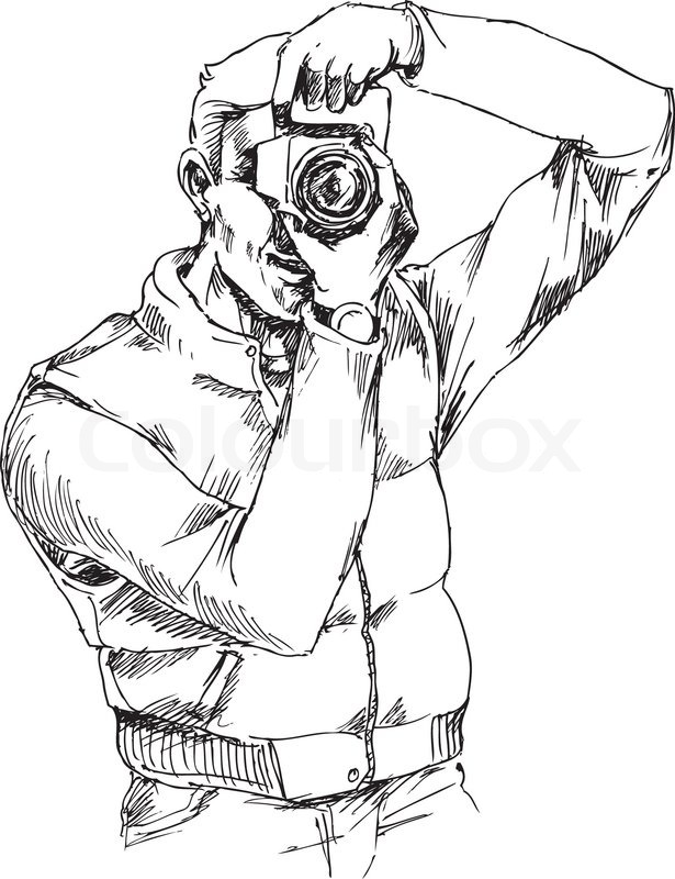 615x800 Hand Drawn Photographer Stock Vector Colourbox