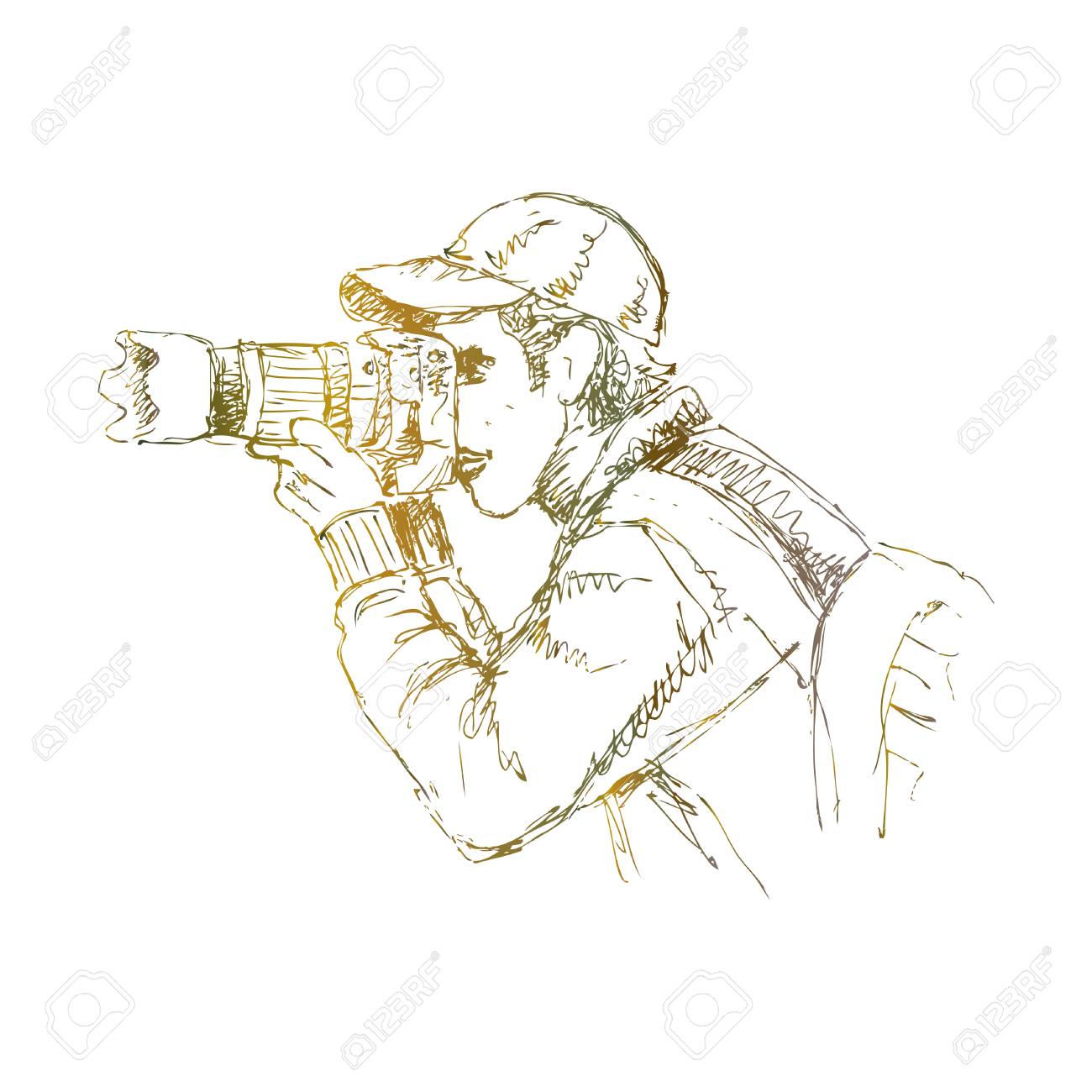 1300x1300 Sketch Of Photographer Royalty Free Cliparts, Vectors, And Stock