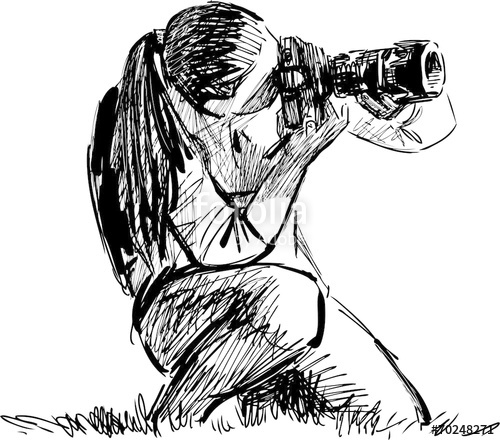 500x440 Sketch Of A Photographer Stock Image And Royalty Free Vector