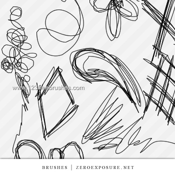 350x350 Sketch Scribble Set Adobe Brush Free Download 123freebrushes