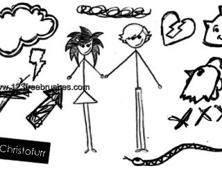 320x250 Children Scribble Drawing 961 Photoshop Free Brushes Download