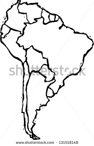 303x470 Map Of South America Black And White