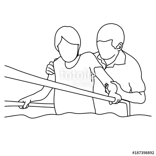 500x500 Male Physical Therapist Assisting Woman To Walk With The Support