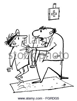 300x392 Medicine, Physicians, Caricature, Physician An Patient, Drawing By