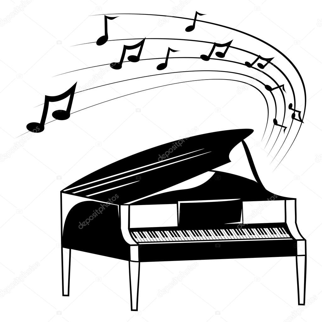 1024x1024 Piano And Music Notes Stock Vector Oxygen64