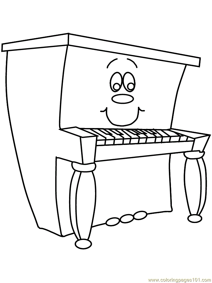 718x957 Piano Coloring Page